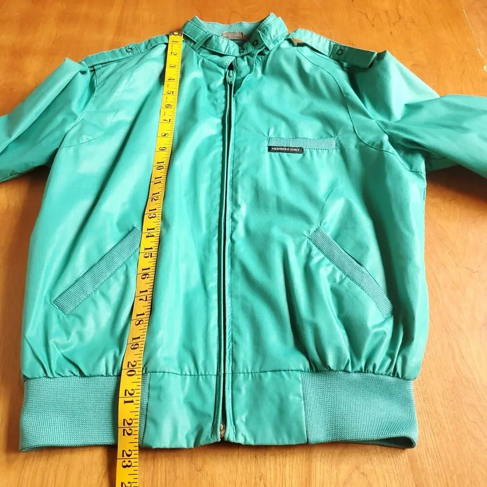 Classic Members Only Jacket Kids 7/8 Teal Green Vintage Iconic Bomber Racer